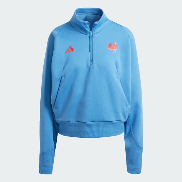 Blau Frankreich Rugby ADIDAS Z.N.E. Travel Quarter-Zip Oberteil
