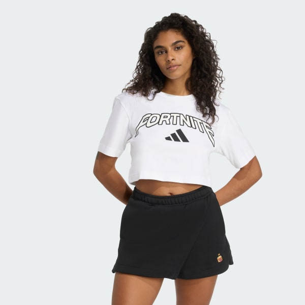 White adidas x Fortnite Crop Tee