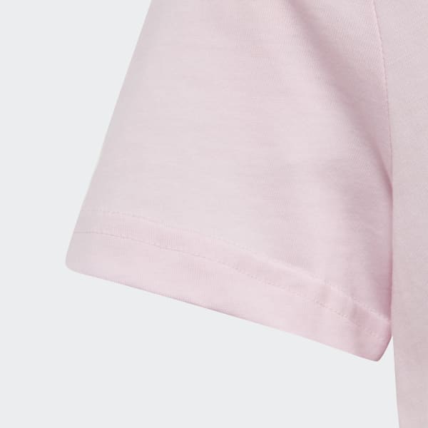 Rosa Playera Essentials Logo Linear Algodón Ajuste Ceñido