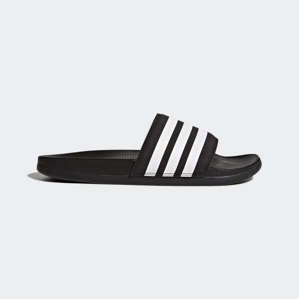Negro Ojotas Adilette Cloudfoam Plus Stripes