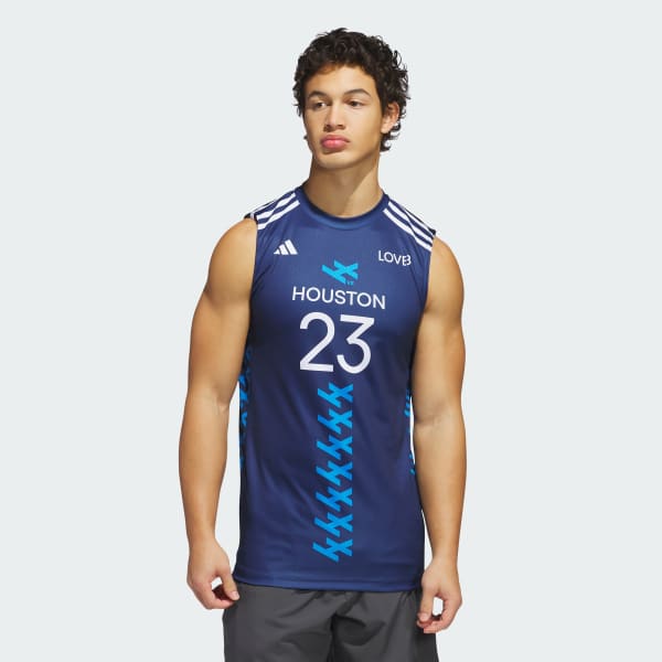adidas x LOVB Thompson Sleeveless Jersey - Blue | Free