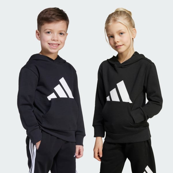 Negro Polera con Capucha Essentials Niños