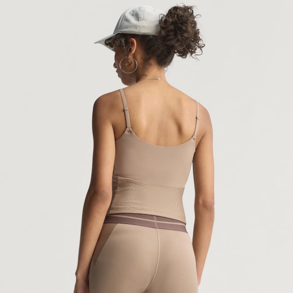 Brun Hyperglam ribbet tanktop