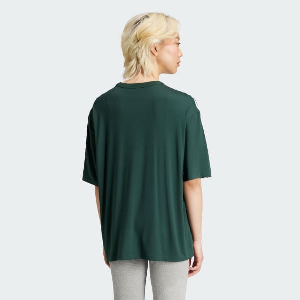 Green 3-Stripes Oversized Tee