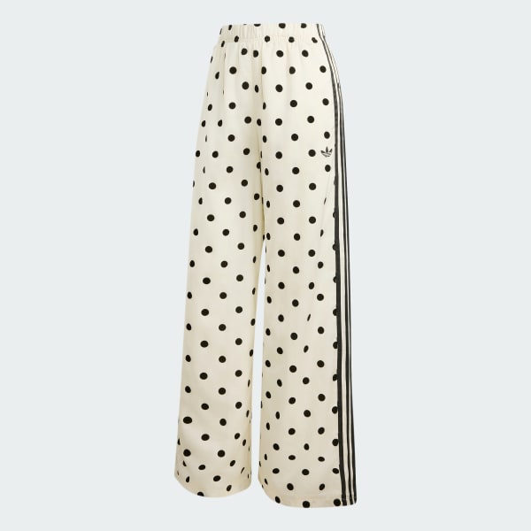 biela SATIN POLKA DOTS WIDE LEG PANT