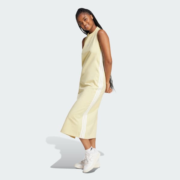 Κίτρινο Essentials 3-Stripes Long Racerback Dress