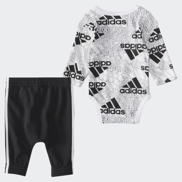 adidas Allover Print Long Sleeve Bodyshirt and Joggers Set - White | Free  Shipping with adiClub | adidas US