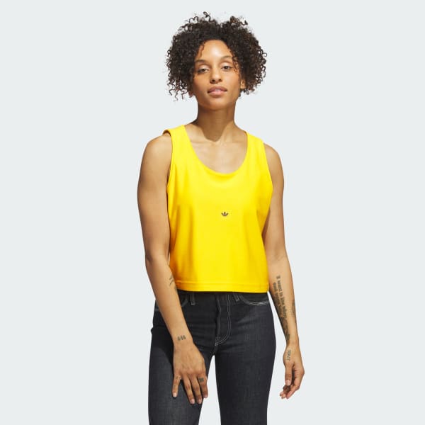 Adidas yellow crop top outlet