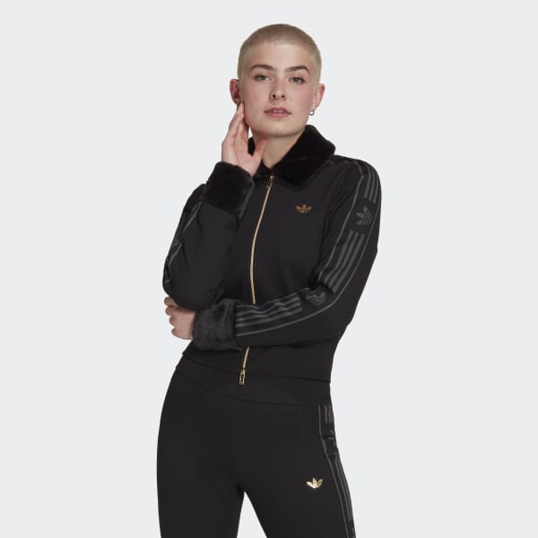 Zwart adidas Ski Chic Rib Trainingsjack