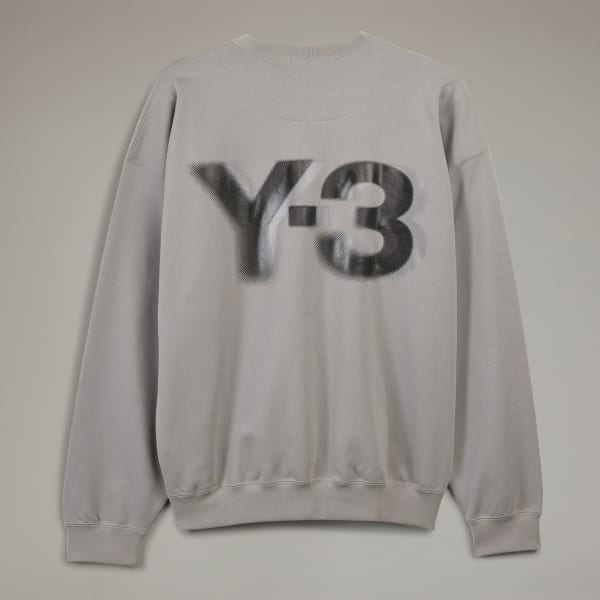 adidas Y-3 Logo Crew Sweatshirt - Grey | Free Shipping with