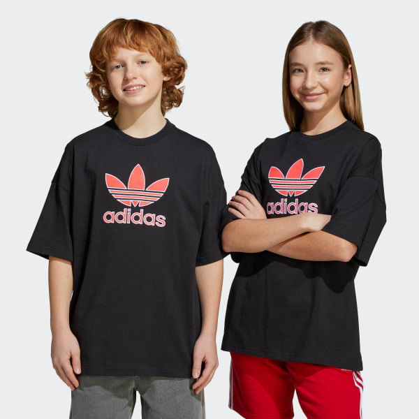 adidas Oversize Trefoil Tee - Black | Free Shipping with