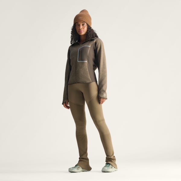 Brązowy Bluza adidas By Stella McCartney CLIMAWARM Running Full-Zip