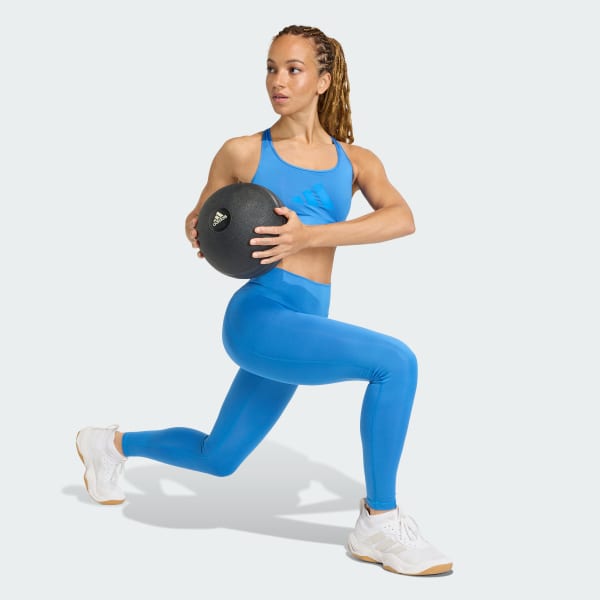 Azul Mallas Largas Train Essentials Logo Grande Corte Alto