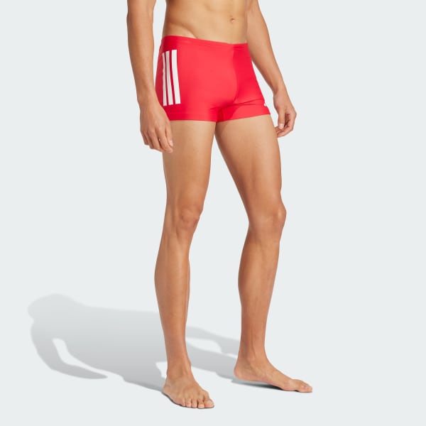 Rouge Boxer de natation 3 bandes 5 cm