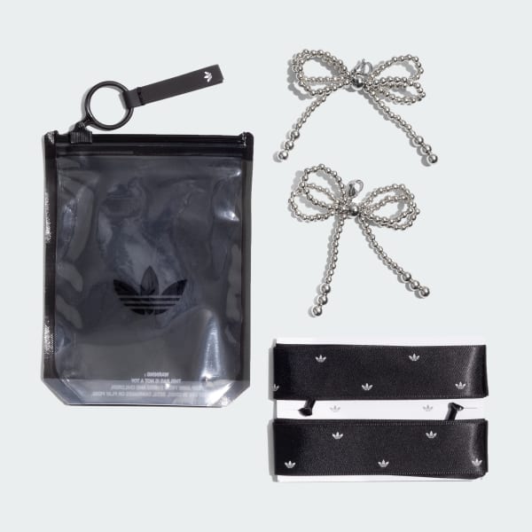Black RIBBON LACES & CHARMS