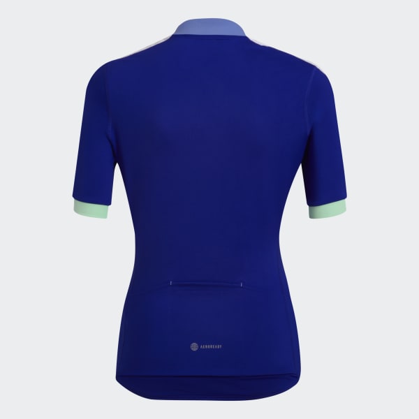 Azul Maillot de Ciclismo The Letras Manga Corta