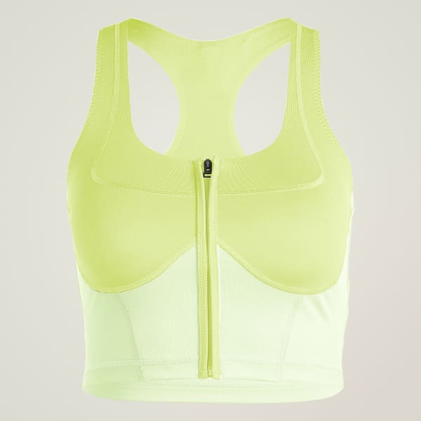 Yesil adidas by Stella McCartney Two-Tone Fermuarlı Crop Üst