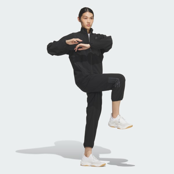 Black 트레이닝 에센셜 플러스 루스 핏 스트레치 우븐 9/10 테이퍼드 팬츠