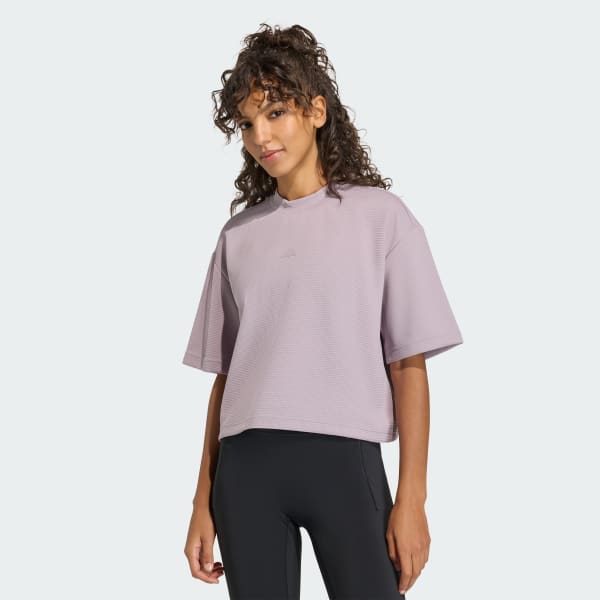 Mor Yoga Motion Waffle Tişört