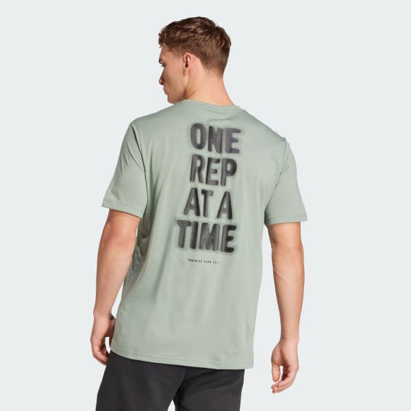 Verde Camiseta de Entrenamiento Climacool One Rep at a Time Estampada