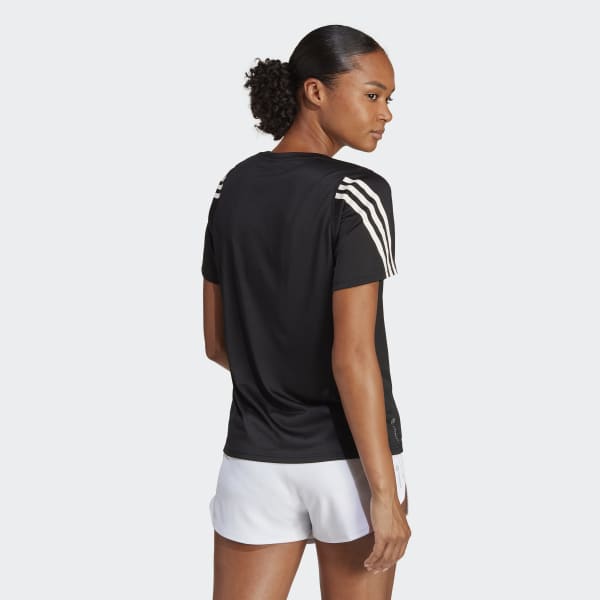 Black Run Icons 3-Stripes Low-Carbon Running T-Shirt