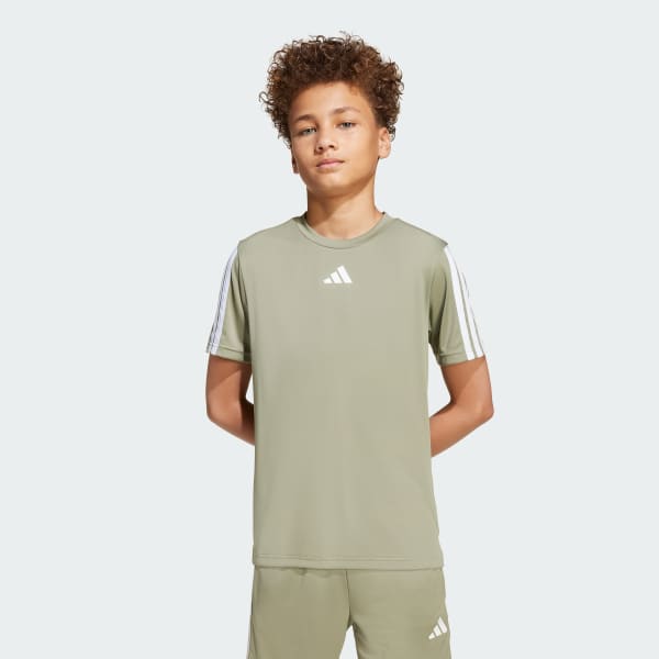 Verde Camiseta Train Essentials Três Listras Infantil