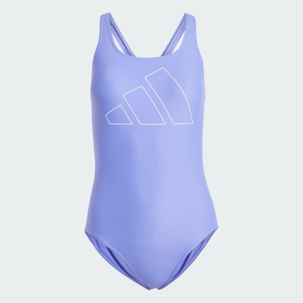 Blue Big Bars X-Back Swimsuit
