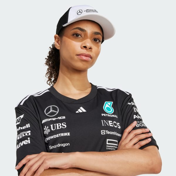 Hvid MERCEDES - AMG PETRONAS FORMULA ONE TEAM SNAPBACK LOGO TRUCKER KASKET