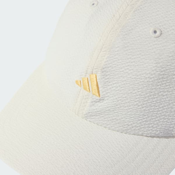 สีขาว หมวกแก๊ปปีกโค้งผ้าเซียร์ซัคเกอร์