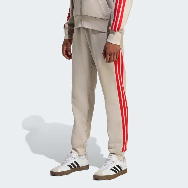 adidas Essentials 3-Stripes Fleece Pants - Beige | Free Shipping