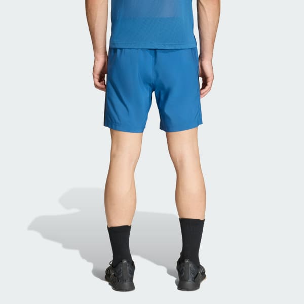 Blue 테크 에센셜 워크아웃 3-스트라이프 쇼츠