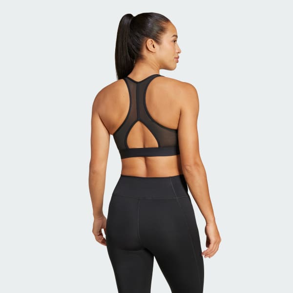 Negro Top Deportivo Powerreact Big Logo Estampado