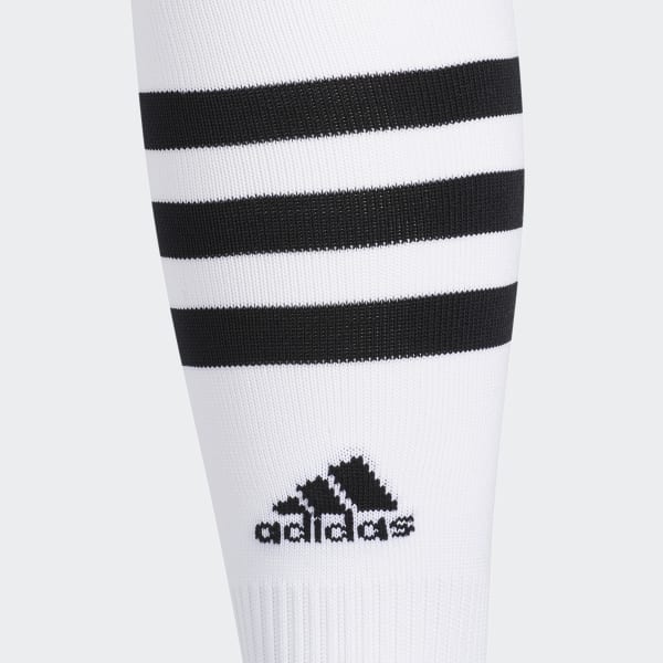 adidas soccer socks white with blue stripes