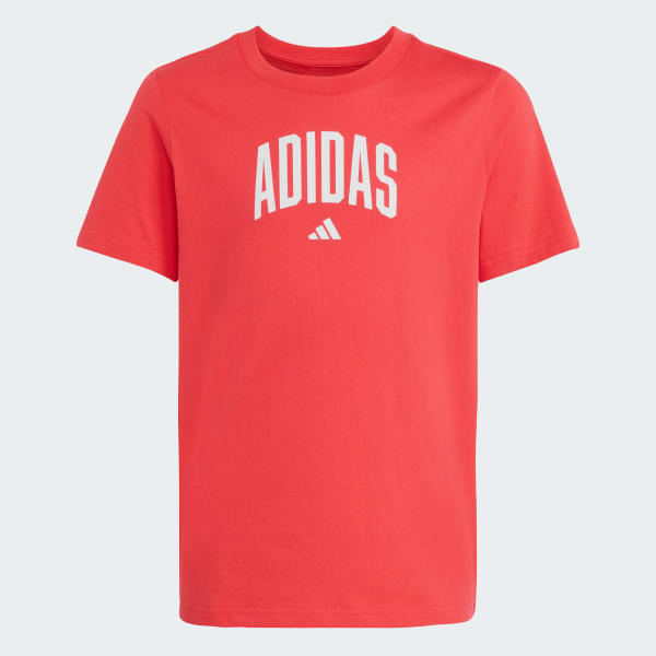 Rosso Maglietta Grafica Collegiate Bambini