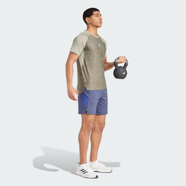 Azul Treino Gym+  Shorts Malha Brand Love