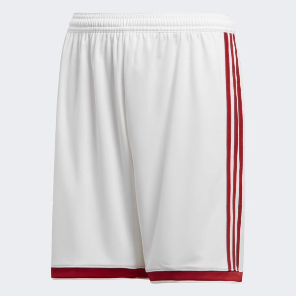 adidas red and white shorts