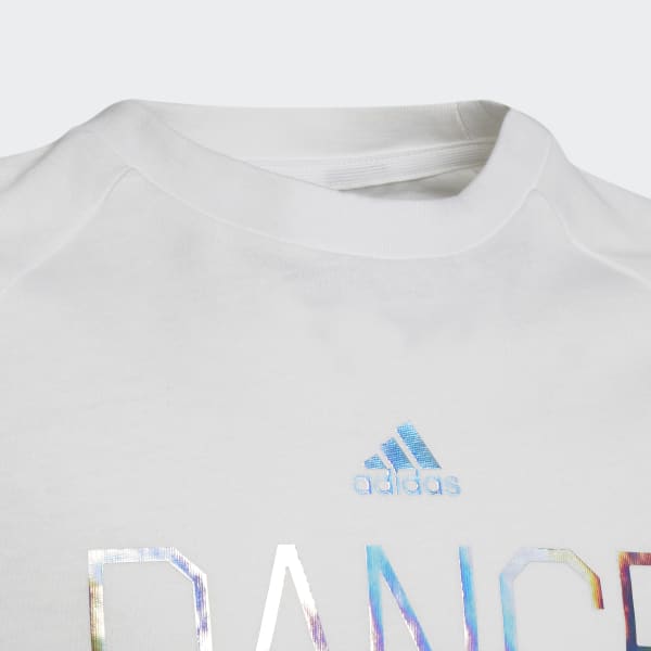 White Dance Metallic-Print Tee