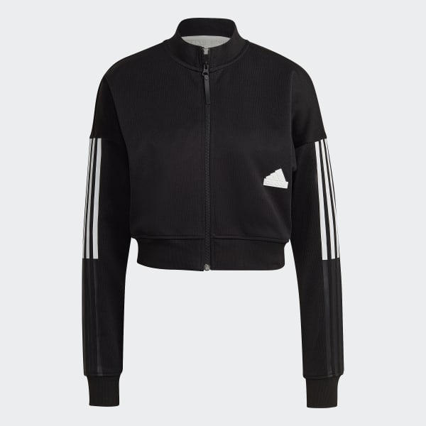 Schwarz Cropped Track Top XR798