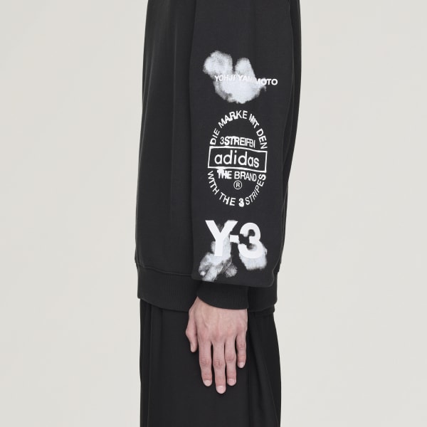 adidas Y-3 Graphic Crew Sweatshirt - Black | Free Shipping with