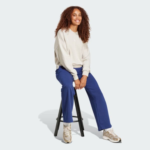 Blue Essentials Small Logo Feel Cozy Open-Hem Pants