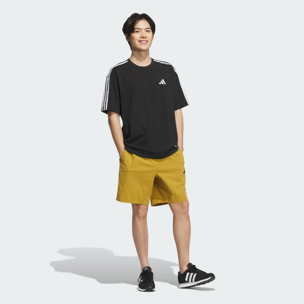 ブラウン エッセンシャルズ プラス ルーズフィット スリーストライプス ウーブンショーツ