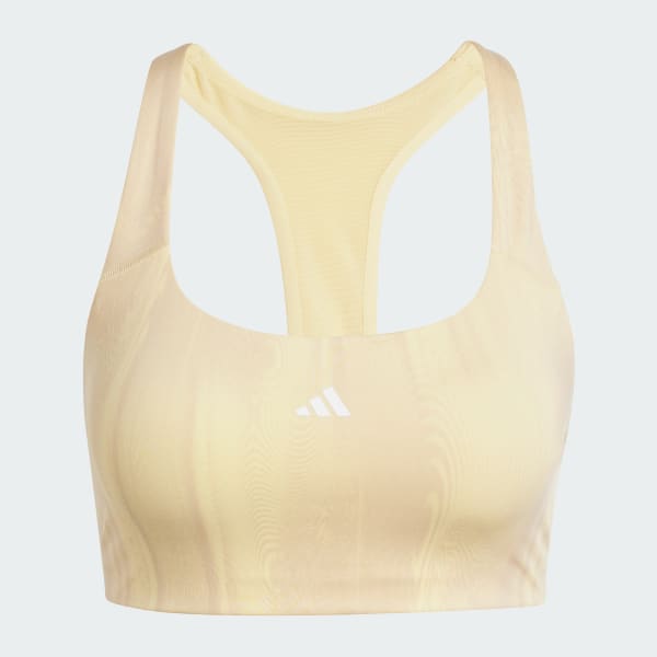 Amarillo Top Deportivo Powerimpact Training 3 Franjas Soporte Medio