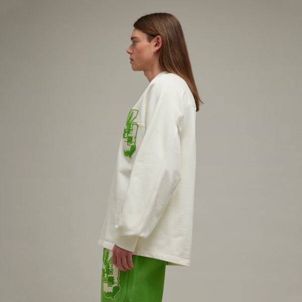 adidas Y-3 Graphic Logo French Terry Crew Sweater - White | Free Shipping  with adiClub | adidas US