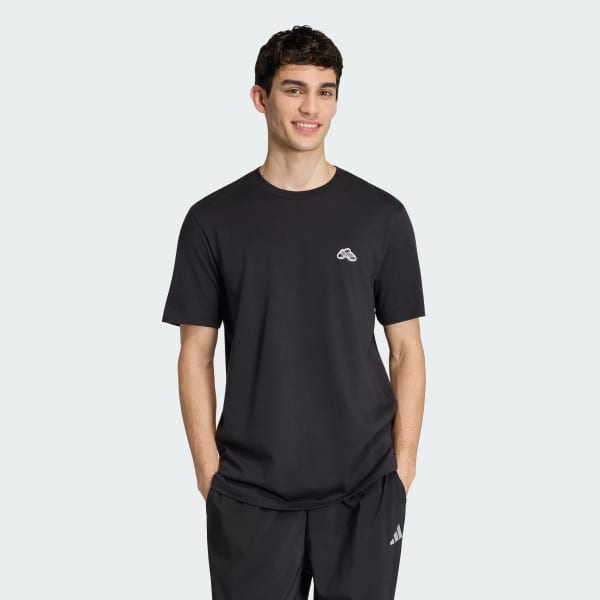 Black SUMMER SLIDES SPORT GRAPHIC T-SHIRT