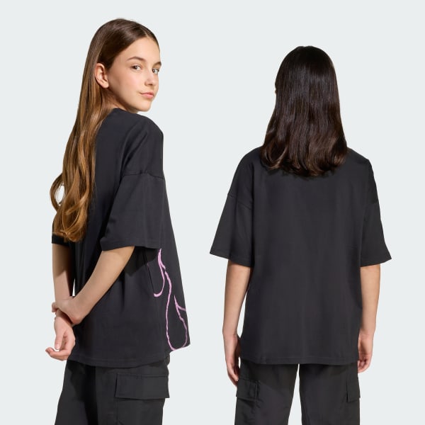 Negro Polo Flames para niños