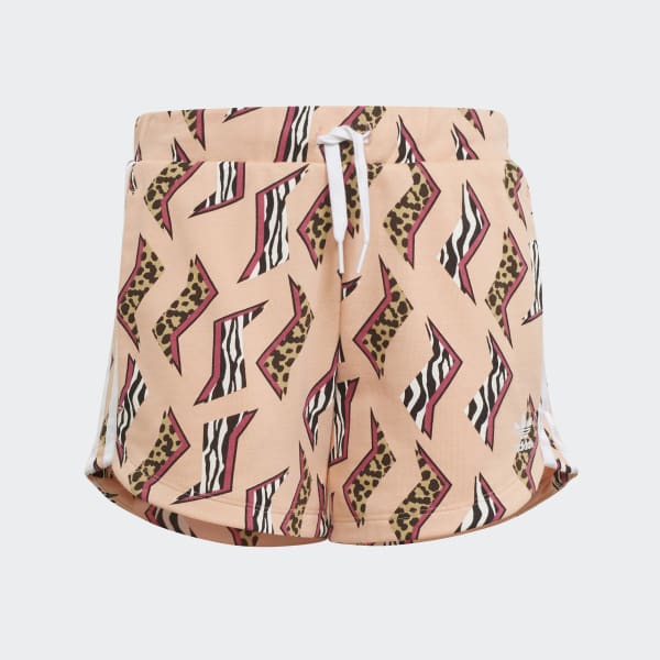 Adidas originals shorts with all over print shop in pink