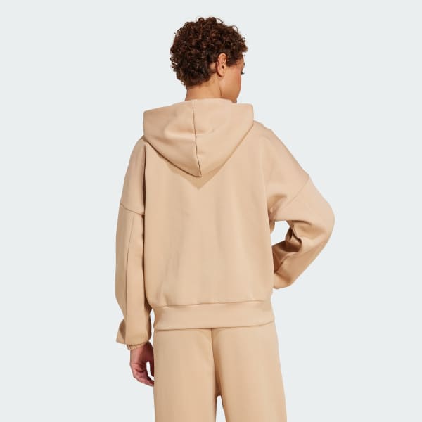 Marron Veste à capuche entièrement zippée petit logo Future Icons