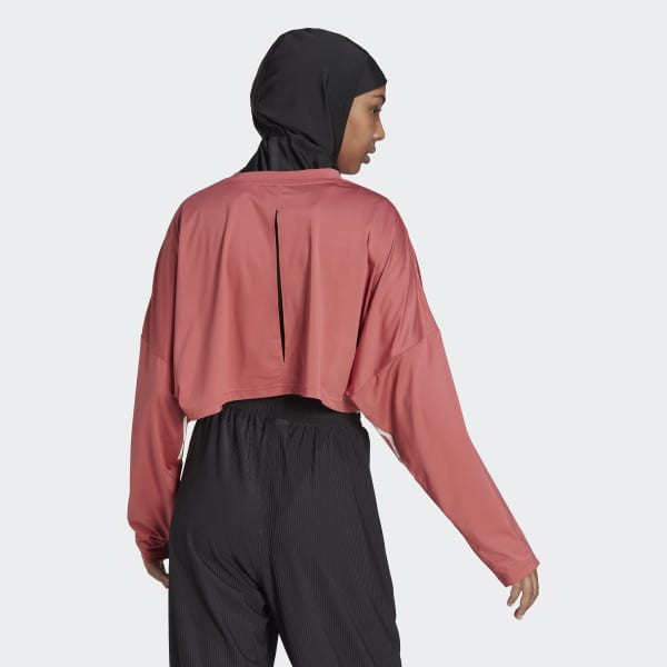 Rosso Felpa Hyperglam Cut 3-Stripes Lightweight Oversized