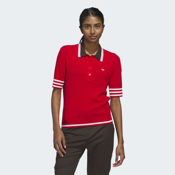 adidas originals☆ゴルフウエア☆ポロシャツ アディダス 【オリジナルスゴルフ】Originals ニット ポロ - レッド