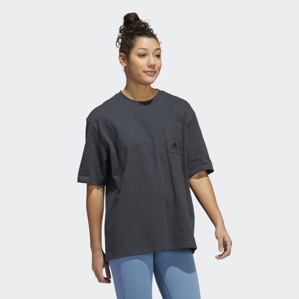 Gris Remera con Bolsillo Hybrid Animal Estampada